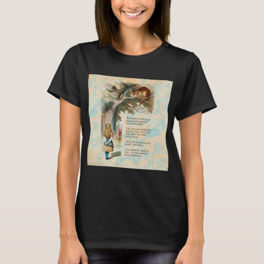 T-shirt Alice au pays des merveilles Cheshire Cat Mad (Devant)