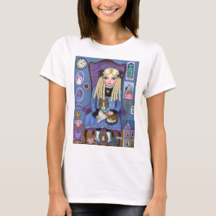 T-shirt Alice au pays des merveilles et Dinah Cat Cute con