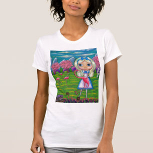 T-shirt Alice au pays des merveilles et les Flamants roses