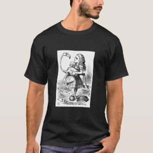 T-shirt Alice essayant de jouer le croquet avec un flamant