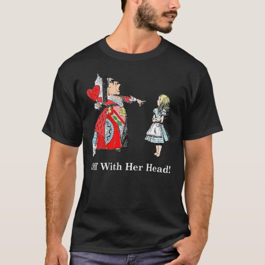 T-shirt Alice et la reine des coeurs avec sa tête T (Devant)