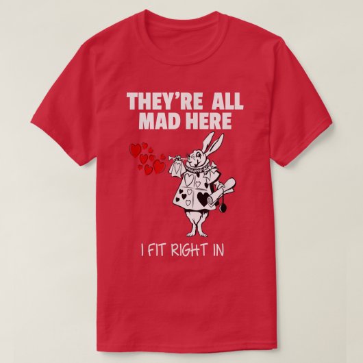 T-SHIRT ALICE IN WONDERLAND CHEMISE DE RABBIT BLANC  (Design devant)