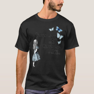T-shirt Alice in Wonderland Curiouser Quotation Blue Butte