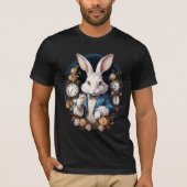 T-shirt Alice lapin blanc dans Wonderland Montres et rose (Devant)