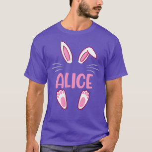 T-shirt ALICE Lapin de Pâques Funny Nouveautés Femmes Pers