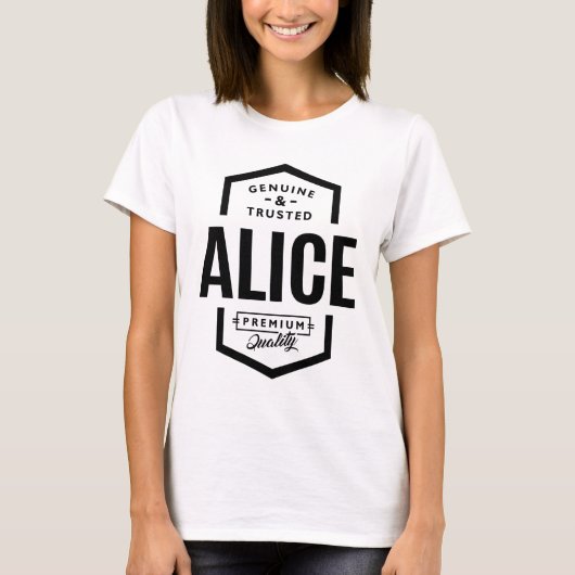 T-shirt Alice Nom personnalisé Anniversaire (Devant)
