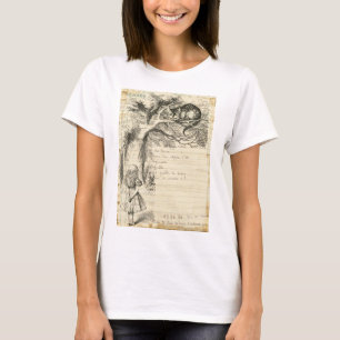 T-shirt Alice vintage Au Pays Des Merveilles Et Chat Au-De