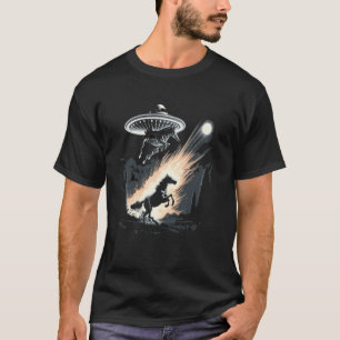 T-shirt Alien Abduction Cheval UFO vaisseau spatial Extrat