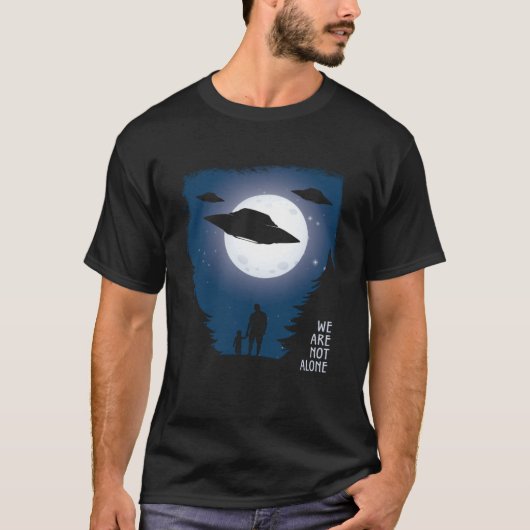 T-shirt Alien Abduction  UFO We Are Not Alone (Devant)