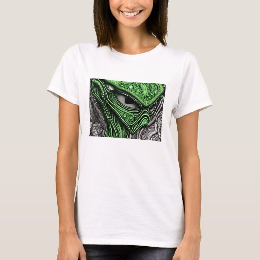 T-shirt Alien abstrait effrayant (Devant)
