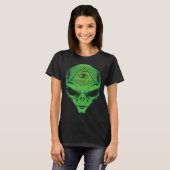 T-shirt Alien All Seeing Eye Illuminati  Graphic Style (Devant entier)