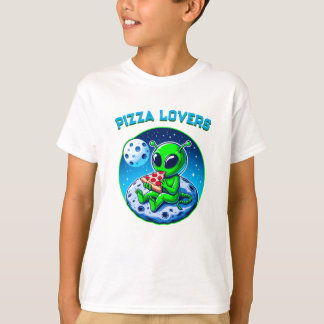 T-shirt Alien amoureux de la pizza sur la Lune | Cosmic am