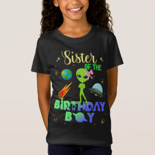 T-Shirt Alien Anniversaire Boy Party Thème Spacship Soeur