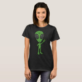 T-shirt Alien Asl Gesture main sourde Perte d'audition Sen (Devant entier)
