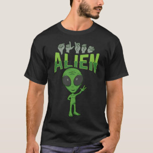 T-shirt Alien Asl Gesture main sourde Perte d'audition Sen