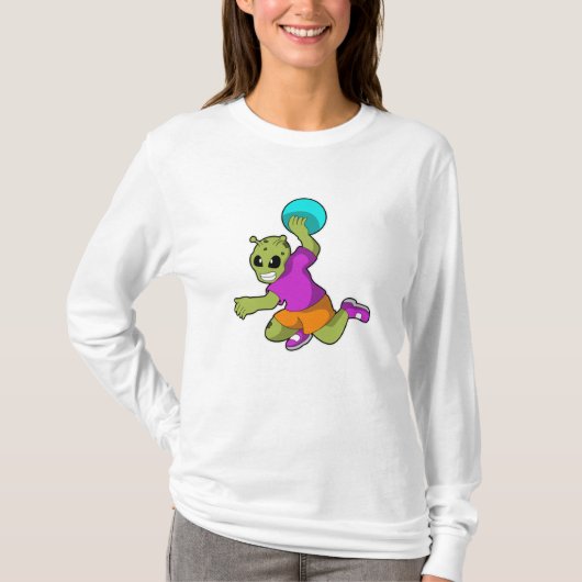 T-shirt Alien au Handball player avec Handball (Devant)