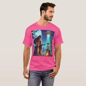 T-shirt Alien Bigfoot Guitare Sasquatch Ufo Cadeaux Pour H (Devant entier)