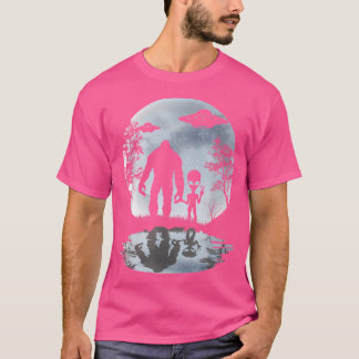 T-shirt Alien Bigfoot Moon Sasquatch Ufo Extraterrestrial