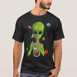 T-shirt Alien Boire Bubble Tea Booba Ufo Extraterresti