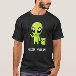 T-shirt Alien Chat Bonjour Homme Ufo Kitten