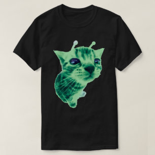 T-shirt Alien Chat Mème Drôle Silly Kitty Espace