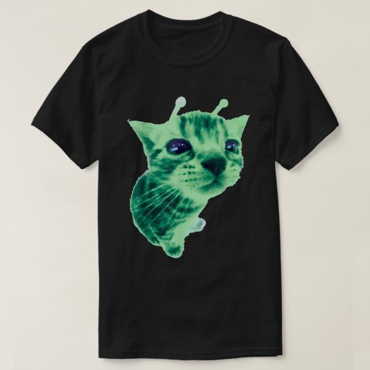 T-shirt Alien Chat Mème Drôle Silly Kitty Espace (Design devant)