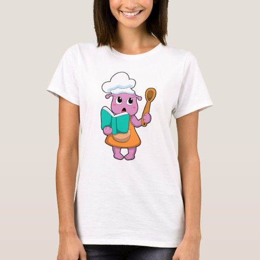 T-shirt Alien comme cuisinier avec Cookbook (Devant)