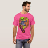 T-shirt Alien cool Avec Skateboard (Devant entier)