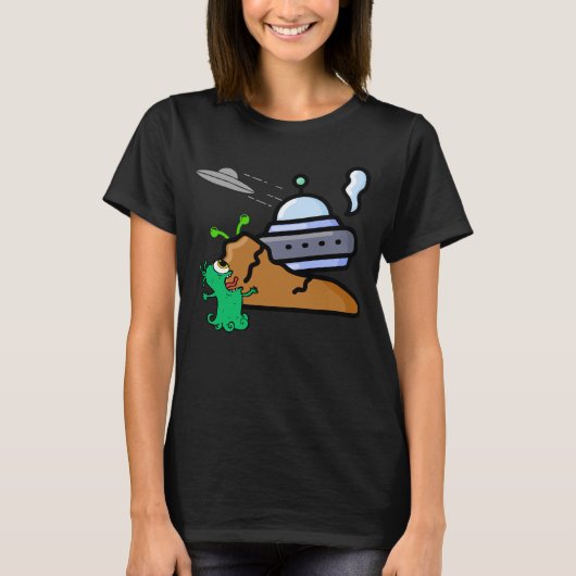 T-shirt Alien Crash Landing Retro.b (Devant)