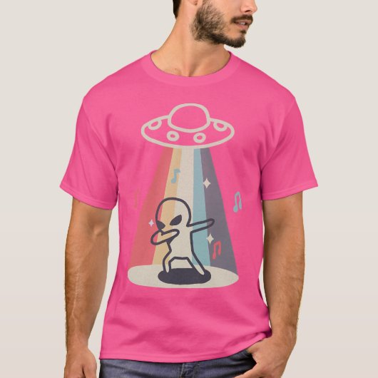 T-shirt Alien Dabbing Shirt Ufo Abduction Shirt Retro Alie (Devant)