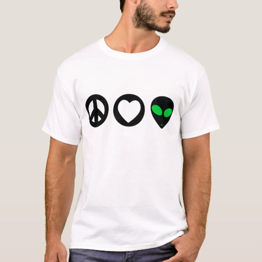 T-shirt Alien d'amour de paix (Devant)
