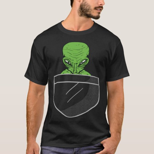 T-shirt Alien Dans La Poche Sur L'Espace Extraterrestre (Devant)