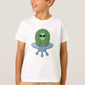 T-shirt Alien dans son petit vaisseau spatial (Devant)