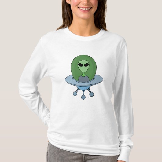 T-shirt Alien dans son petit vaisseau spatial (Devant)