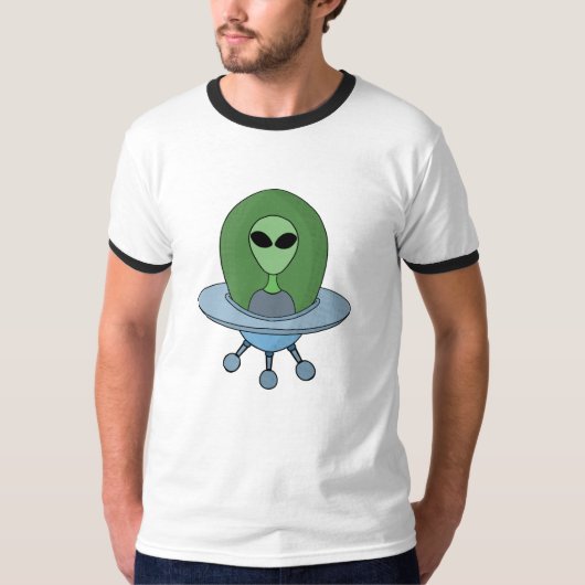 T-shirt Alien dans son petit vaisseau spatial (Devant)