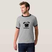 T-shirt alien de carlin - rétro - arrière de l'espace (Devant entier)