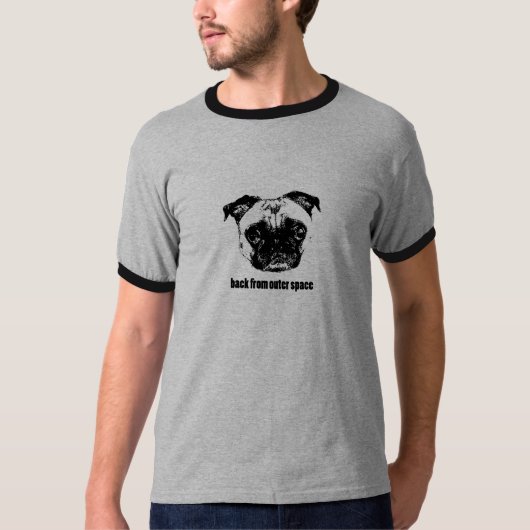 T-shirt alien de carlin - rétro - arrière de l'espace (Devant)