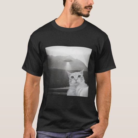 T-shirt Alien De Chat Ufo Selfie (Devant)