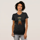 T-shirt Alien de forêt d'enlèvement d'OVNI rétro (Devant entier)
