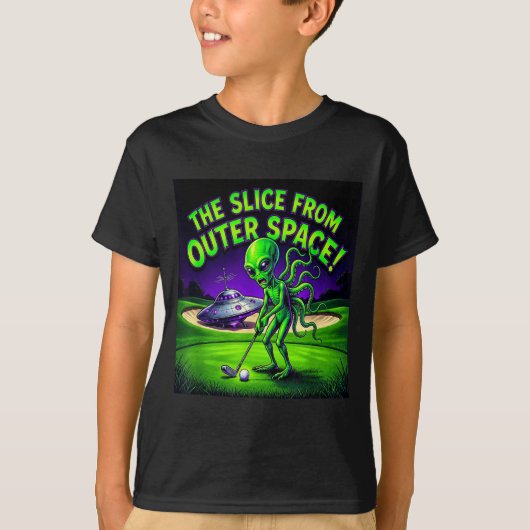 T-shirt Alien de golf drôle la tranche de l'espace (Devant)