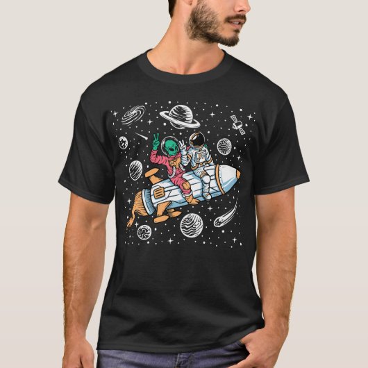 T-shirt Alien de l'espace - astronaute (Devant)