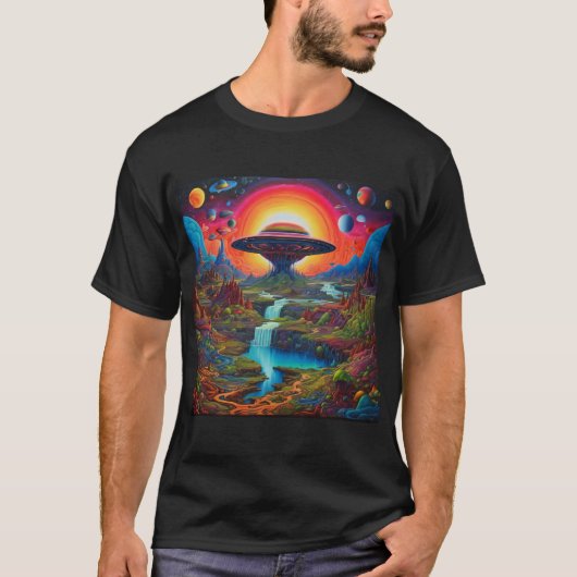 T-shirt Alien de rêve psychédélique (Devant)