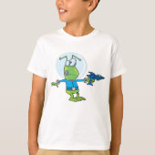 T-shirt Alien drôle avec Ray Gun Sci-Fi Space Invader (Devant)