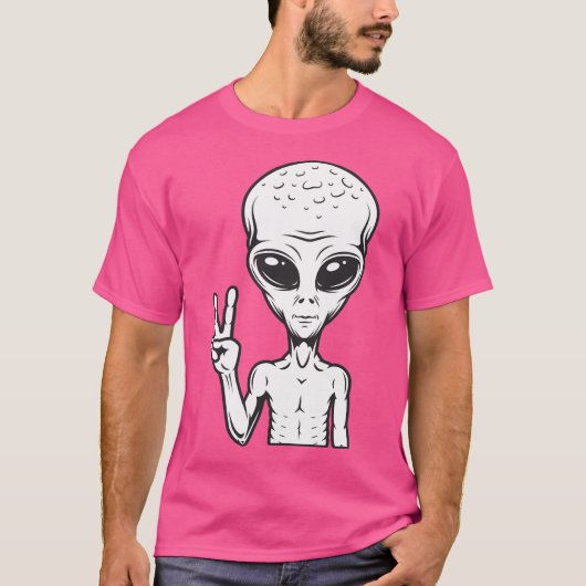T-shirt Alien Dude Peace Out (Devant)