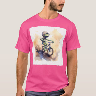 T-shirt Alien Effectuant Des Trucs Bmx Sur D'Autres Planèt