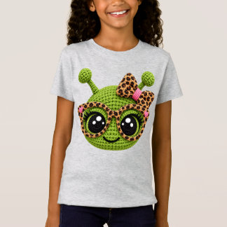 T-Shirt Alien en laine fausse crochet avec noeud papillon