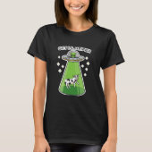 T-shirt Alien Enlèvement de vache drôle dans la zone Ufo51 (Devant)