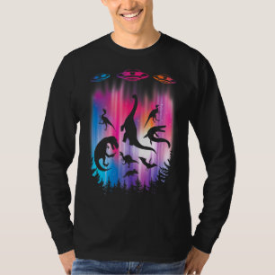 T-shirt Alien Enlèvement Dinosaure Soucoupe volante Ufo