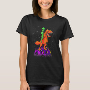 T-shirt Alien équitation Dinosaur T Rex Enfants garçons Es