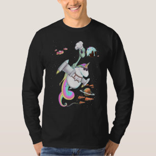 T-shirt Alien équitation Unicorn Alimentation Pizza Space